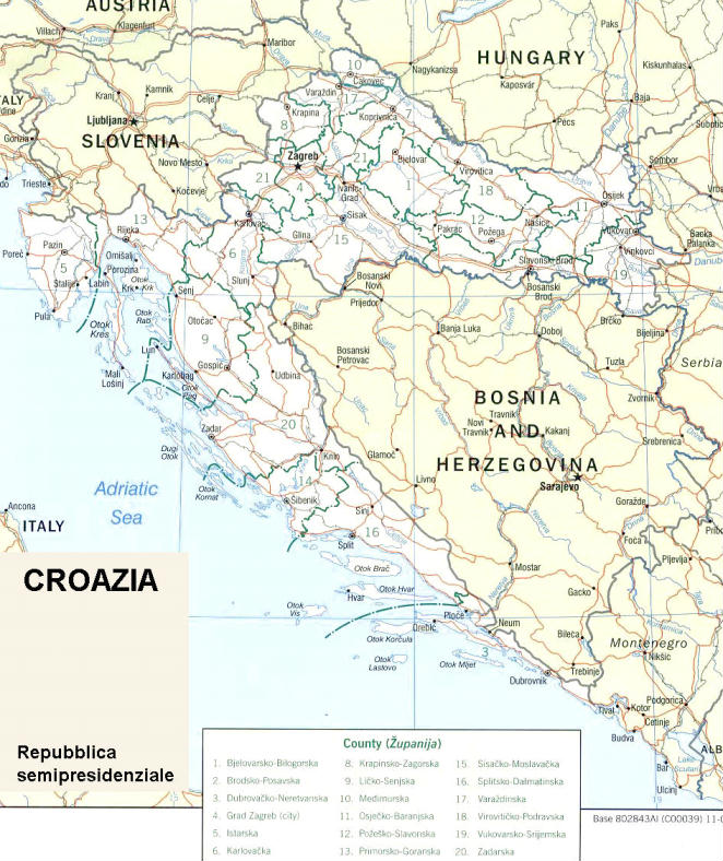 cartina croazia