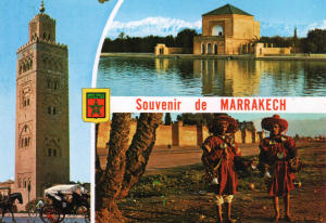 Cartolina illustrativa di Marrakech