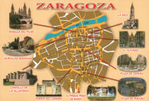 Cartolina-cartina di Saragozza