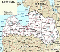 Cartina politica della Lettonia